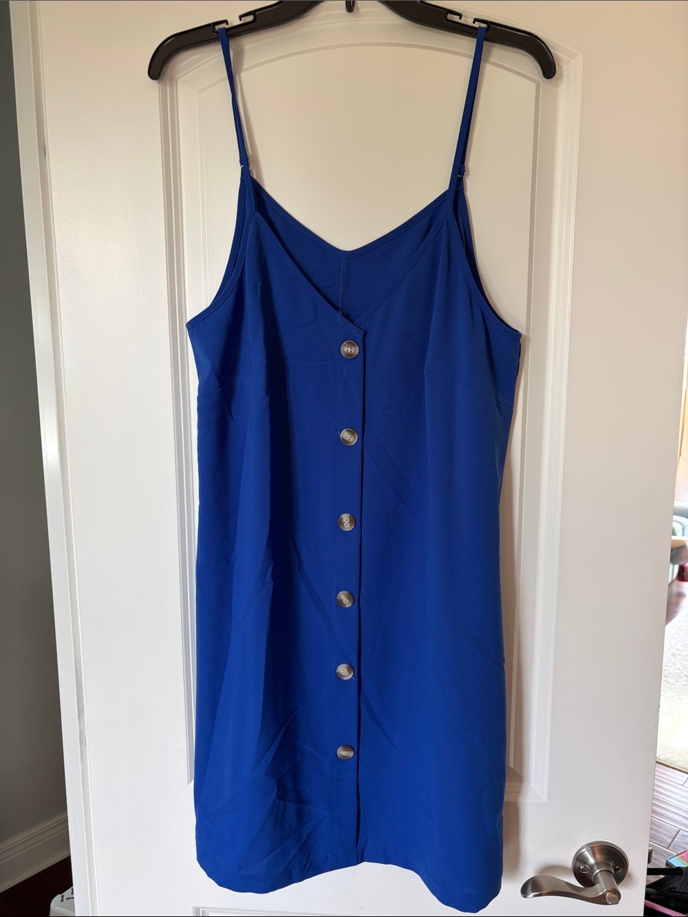 Royal Blue Button-Front Slip Dress